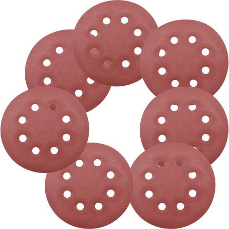 100 Stück Schleifscheiben, 5 Zoll, verschiedene Körnungen, 8 Löcher, beflockt, 10 verschiedene Körnungen, 125 mm (1/5)