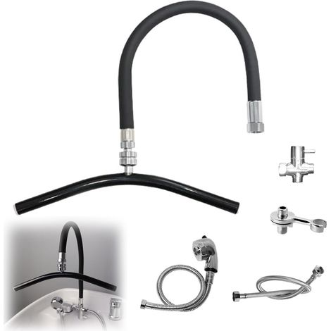Head Spa Equipment, D'évier D'eau de Lavage de Cheveux Accessoires de lit de shampoing de Douche Cadre de Sortie d'eau de Cascade Réglable avec Tuyau de 60 cm pour Salon de Beauté (1/5)