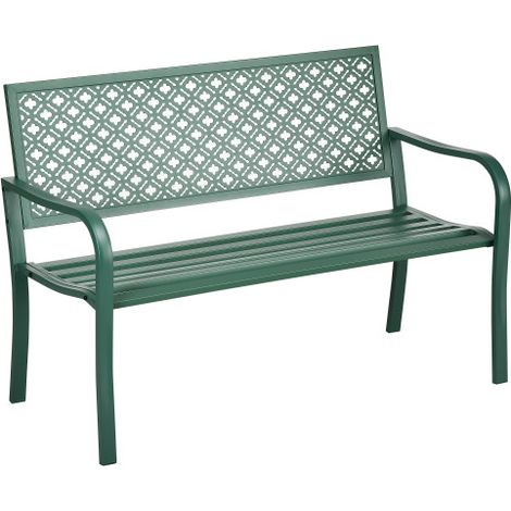 Gartenbank 280 kg Tragkraft, Dunkelgrün, 127x63x83 cm, wetterfest & stabil, ideal für Terrasse & Garten