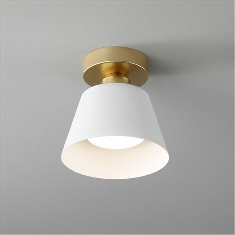Plafonnier semi-encastré en platine, idéal pour salle à manger, chambre ou balcon, sans source lumineuse, 20 x 16 cm (1/5)