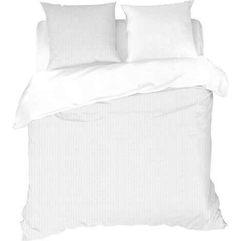 Parure de lit géométrique et réversible Blanc 240x220 cm (1/5)