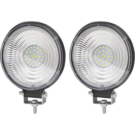 Biqing 2x Phare de Travail LED 12V, LED Barre 4.4” Projecteur Voiture Spot Flood Feux Antibrouillard 24V Feux de Travail Feux Additionnels 25000LM pour 4x4 Truck ATV Offroad Spotlight (84W) (1/5)