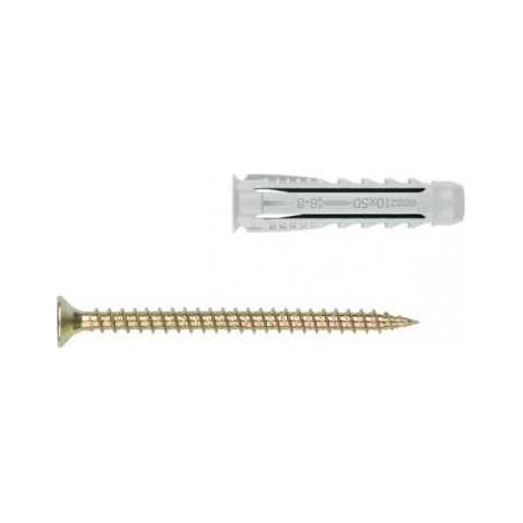 Cheville BZ T4S+TP-PO quadruple expansion avec vis à bois 8x40 mm & 5x60 mm - Blister de 6 pièces