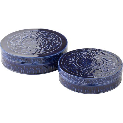 Lot de 2 Boîtes en Métal "Nag" 24cm Bleu (1/4)