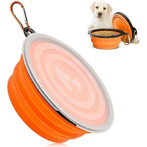 Collapsible Silicone Bowl with Lid - 22 ml, BPA Free with Carabiner - Dishwasher Safe - Ideal for Travelling with Dogs and Cats (1/5)