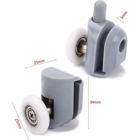 Poulie de porte coulissante de salle de douche porte de salle de bain double roue 8 pièces diamètre de roue 25 roue supérieure simple et roue inférieure chacune