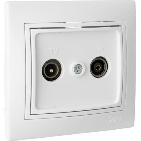 Toma de señal para TV y radio color blanco monobloc 83x81mm  Solera E3/42899 (1/3)