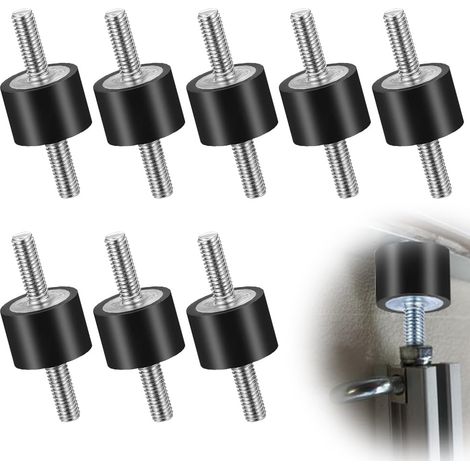 8 x M6 Rubber Silent Block, Silent Block M6 Double Ends Screw Absorber Anti Vibration Dampers for Silentblock Bobbins Car Engines 20 x 15, M618 (1/5)
