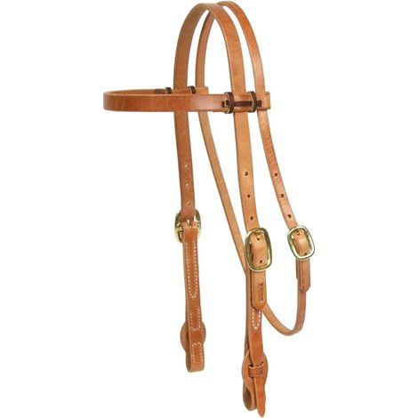 Testiera per cavalli in pelle monostrato con fibbie in bronzo a cambio rapido
