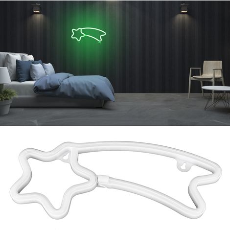 Enseigne lumineuse LED néon en forme de météore, décoration pour demande en mariage, mariage, anniversaire ou fête (vert) (1/5)
