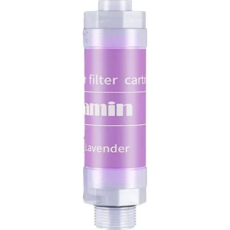 Pommeau de douche à la lavande avec filtre à eau, déchloration et vitamine C, parfumé, anticalcaire et élimination des impuretés. (1/5)