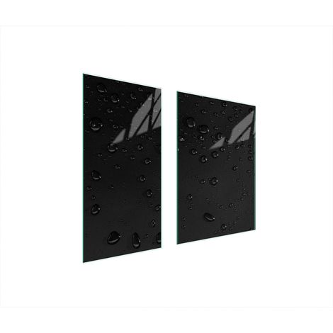 PLAQUE DE PROTECTION EN VERRE 75x52 GOUTTES (1/5)