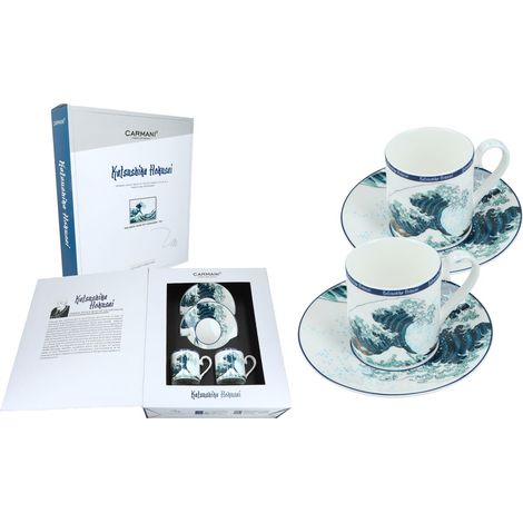 Carmani, 2 tazzine da caffè espresso - Hokusai Katsushika/La grande onda di Kanagawa (1/4)