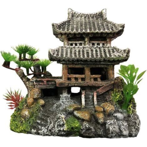 Pr Classic Resin Aquarium Ornament Realistic Details Eco-Friendly Castle (1/5)
