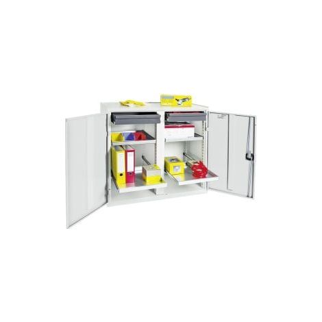 Stumpf Armoire à outils et matériaux Série 3000 gris clair + 2 tiroirs 100 mm + 4 étagères coulissantes - 3002207