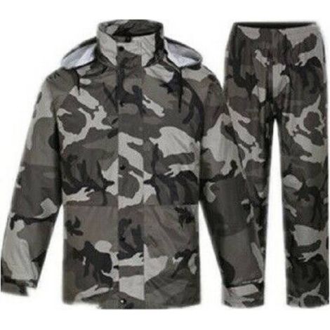 Veste Cape Pantalon Camouflage Imperméable Pvc Capuche Imperméable