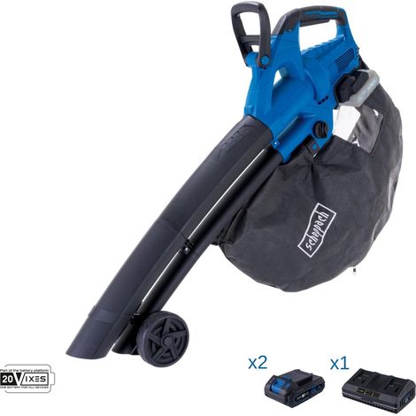 Leaf blower 2x20v 2 batteries 2.0Ah + dual charger ixes Scheppach bc-blv720-x (1/5)