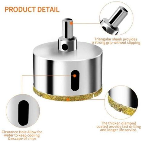 NALOOKAMIC 2 pièces Scie Cloche Diamantée 16mm Set avec Foret Guidage de Centrage, Scie Cloche Carrelage avec revêtement diamant, Foret trépan Diamant pour verre, carrelage, céramique, marbre, granit (1/3)