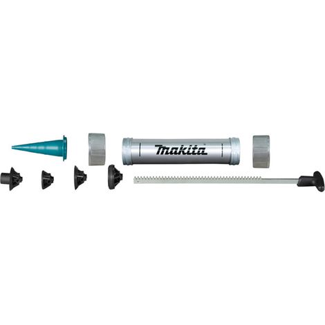 Makita – Tube aluminium pour poche et cartouche 400 ml – Support type D pour application précise – 3 buses incluses pour mastic et colle