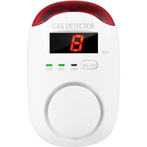 Rauchmelder (Steckdosenmodell), Gasmelder mit LED-Digitalanzeige, Leckagemelder für brennbare Gase, Methanüberwachung