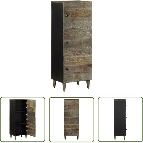 vidaXL Buffet 40x33x110 cm bois de manguier massif (1/5)
