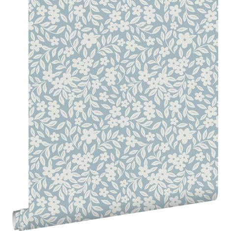 papier peint fleurs bleu - ESTAhome (1/5)