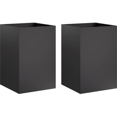 Cache-pot de jardin 2 pc Noir 40 x 40 x 75 cm vidaXL