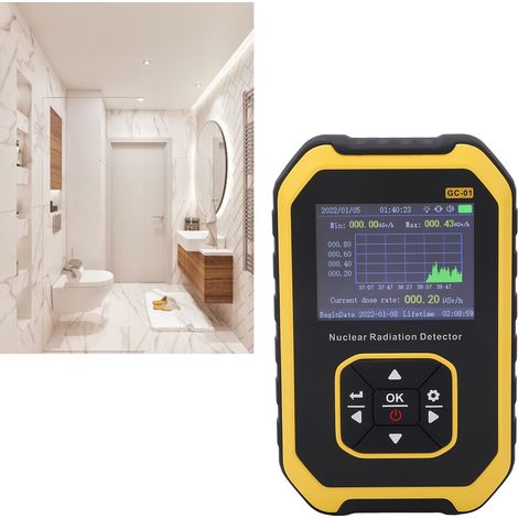 Compteur Geiger GC-01, détecteur de rayonnement nucléaire, dosimètre personnel professionnel GM Marble à ionisation par rayonnement radioactif avec alarme, affichage du dosimètre à rayons X β-γ (1/5)