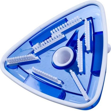 Revêtement triangulaire transparent lesté en vinyle pour aspirateur de piscine, bleu (1/4)