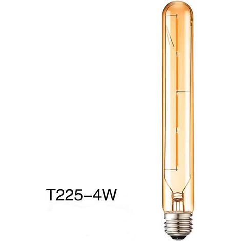 Ampoules Long Tube, Filament LED Edison, 4W, Équivalent Incandescence 40W, Culot E27, Blanc Chaud 2200K,Verre Ambré,Non dimmable (1/5)