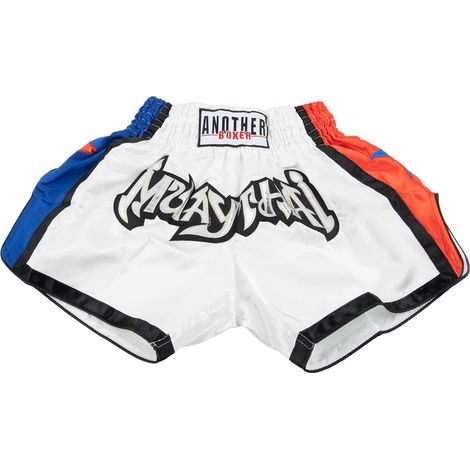 Anotherboxer Short de boxe unisexe avec tissu polyester respirant, taille élastique et coupe athlétique pour MMA, kickboxing et entraînement, noir/blanc, XS à 3XL (1/5)