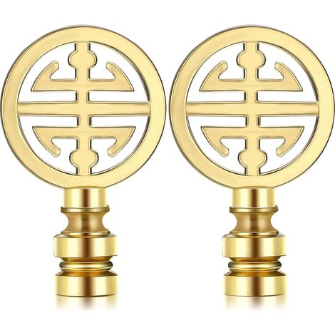 2-piece lamp fittings for Asian-inspired oriental brass lamp shades, a symbol of happiness, decorative for a table, bedroom, or home, gold (1/5)