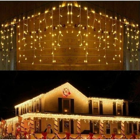 TENDA LUMINOSA LED LUCI DI NATALE 3mt 5mt 10mt PROLUNGABILE da ESTERNO IP44  5 Metri - Bianco Caldo