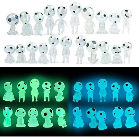 Bardusch-Lumineux Arbre Elfes, 20 Pièces Princesse Mononoke Figurine Arbre Elfes Figurines Fantômes Lumineuses Résine Princesse Mononoke Ornement Paysage, pour Les DéCorations de Maison et du Jardin