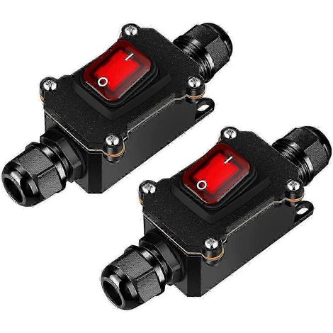 Lot de 2 interrupteurs à bascule étanches avec indicateur LED - Cordon à bascule 12 V pour applications marines, camping-cars et automobiles (1/5)