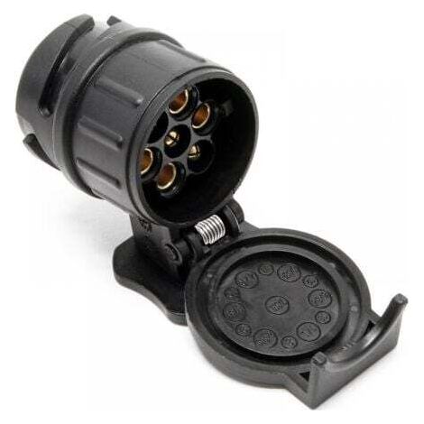 Adaptateur de prise de remorque - 13 à 7 broches - 12 V 50 A - Pour feux stop, éclairage de plaque d'immatriculation, clignotants - Éclairage de sécurité routière (1/5)