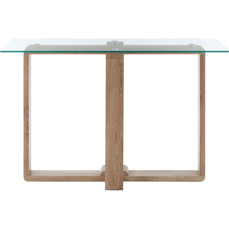 Interiors By Premier Tempered Glass Console Table, Elegant Hallway Table For Livingroom, Airy Modern Console Table For Bedroom (1/5)