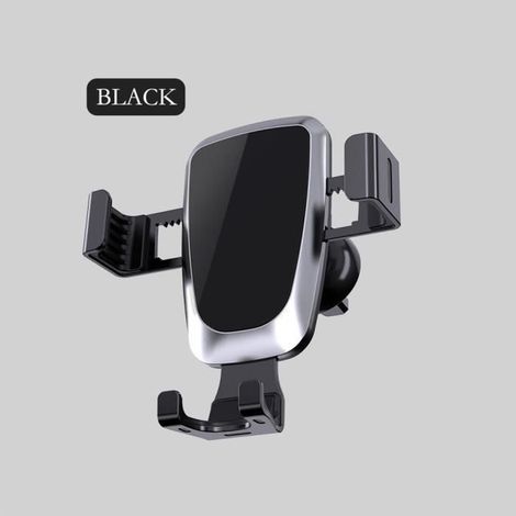 Noir-Support de téléphone portable en alliage d\'aluminium pour voiture, Clip de fixation sur grille d\'aératio-Ywey (1/5)