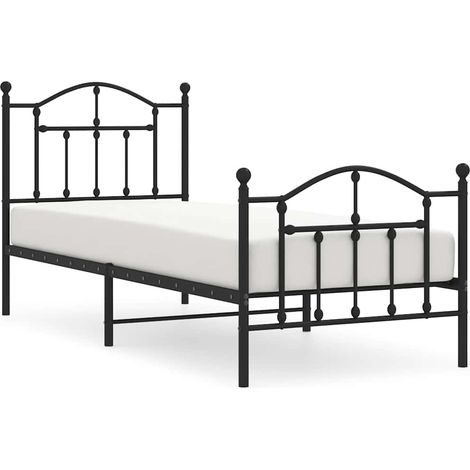Maison Exclusive - Giroletto con Testiera e Pediera Metallo Nero 90x190 cm (1/5)