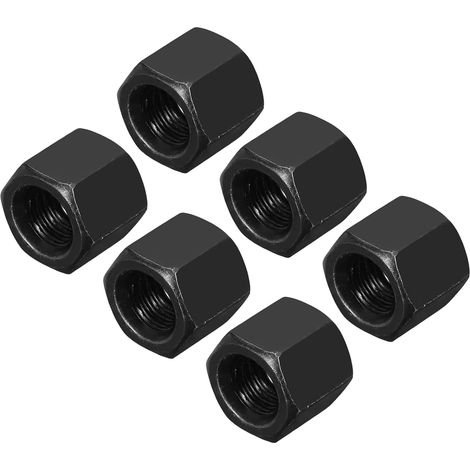 6Pcs Écrous D'Accouplement Hexagonaux 15mm / 0.6" Longeur Noir (1/5)