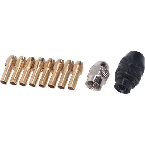 Mandrin sans clé pour Dremel, jeu de 8 douilles en laiton 1/32" à 1/8" pour outil rotatif multifonction. (1/5)