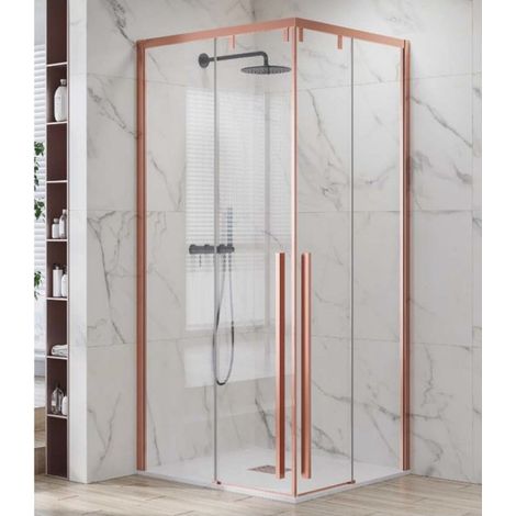 Paroi de douche coulissante SANTORINI 100 profilé rose gold 120 x200 cm (1/5)