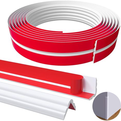 rouleau moulure murale autocollante bande de protection flexible pour angles intérieur et extérieur décoration plafond bordure anti choc 8m (1/5)