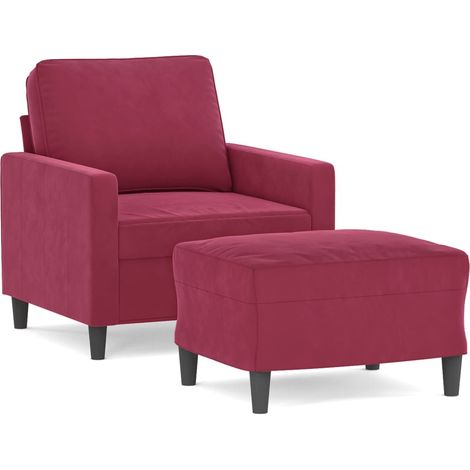 Maison Exclusive - Sessel mit Hocker Weinrot 60 cm Samt