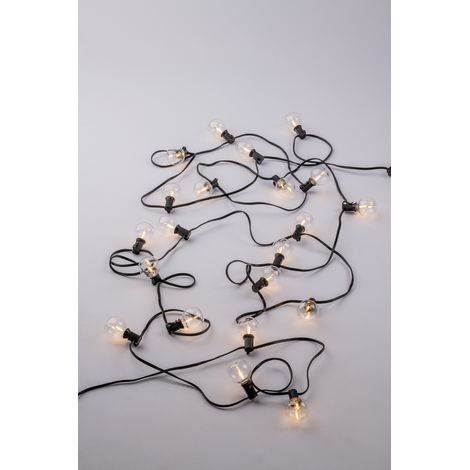 Stringa elettrificata PICNIC Nero 25xE12 0,3W 3000K(Luce calda) IP44 762cm. (1/2)