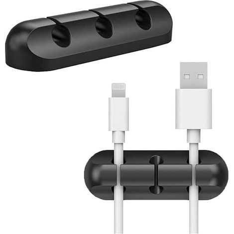 Organizzatore di cavi con clip adesive, supporti per cavi di alimentazione e cavi per accessori di ricarica, cavi per mouse, PC, ufficio - AquaForge (1/5)