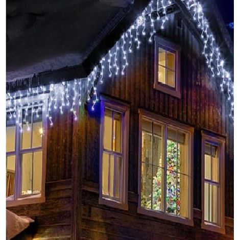 Tenda Luminosa 500 LED Bianco Freddo ghiaccio 10 metri per Esterno prolungabile IP44 luminaria pioggia cascata di luci (1/5)