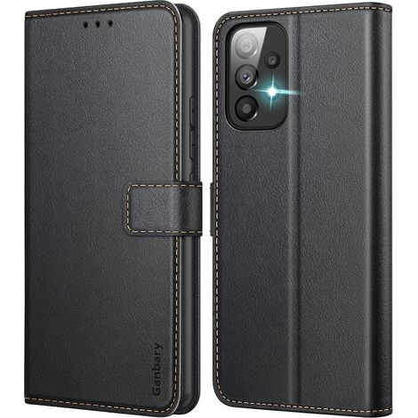 Leder Handyhülle Samsung Galaxy A53 5G Tasche Schwarz Flipcase (1/5)