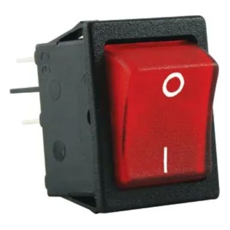 Rs Pro – Interrupteur à bascule rouge bipolaire On-Off lumineux 20A – Tension 125V/250V – Pour installations électriques professionnelles