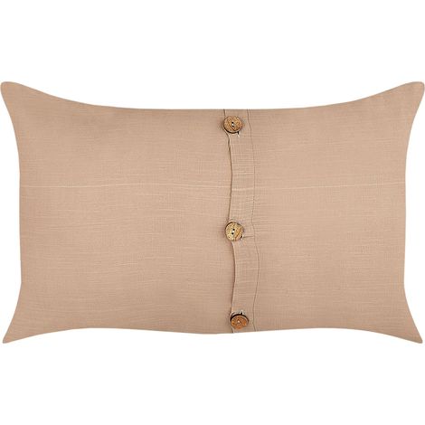 Dekokissen 2er Set BANORI Leinen 30 x 50 cm Beige Ohne Muster